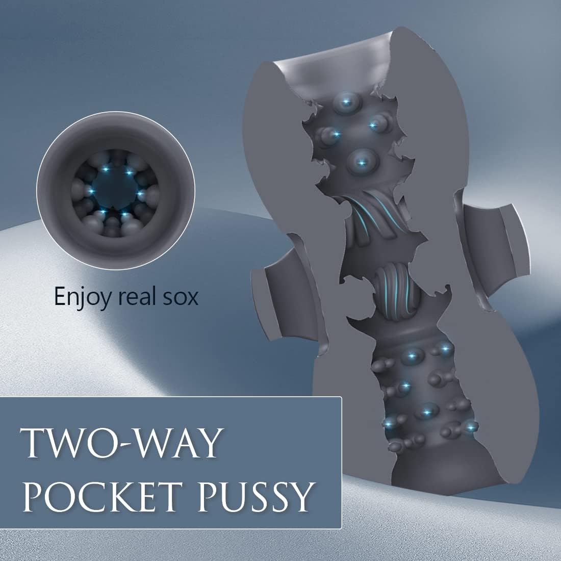 Double-sided Penis Trainer Massager with 3 Vibration Modes & 9 Speeds