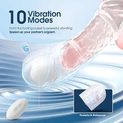 4 IN 1 Multifunctional Penis Extender Sleeve Cock Ring with 10 Vibration Modes