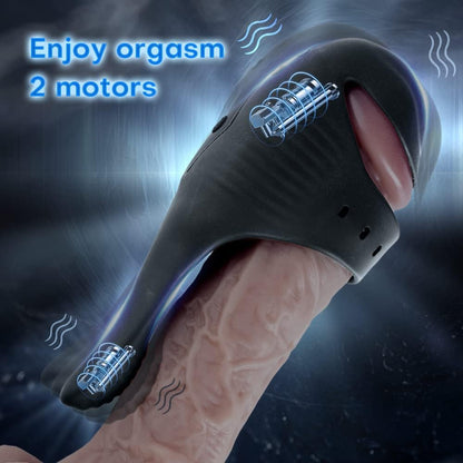 2 Motor & 10 Vibration Modes Adjustable Buckle Glans Trainer Stimulator Penis Trainer