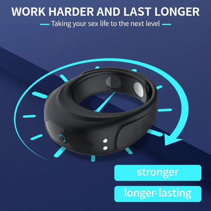 Adjustable Buckle Penis Ring Cockring Glans Trainer with 10 Vibration Modes