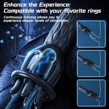 360° Wrapped Tentacle Penis Trainer Vibrator Stroker with 3 Strength 7 Vibration Modes