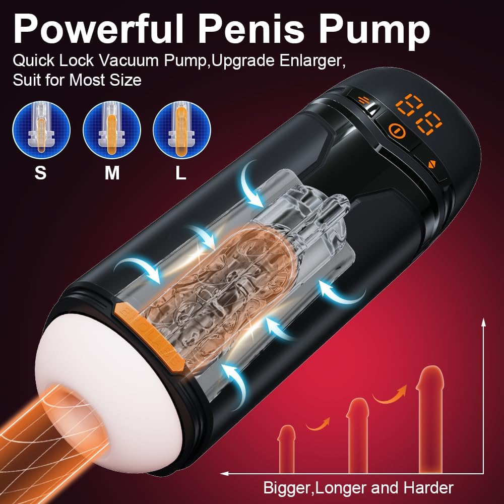 Electric Masturbator Vacuum Pump with 10 Thrusting & Rotating & Vibrating & Sucking