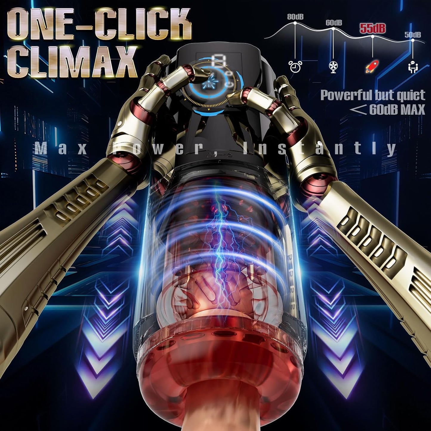AI Automatic Masturbator Blowjob Stroker with 12 Thrusting + 360° Rotating Modes