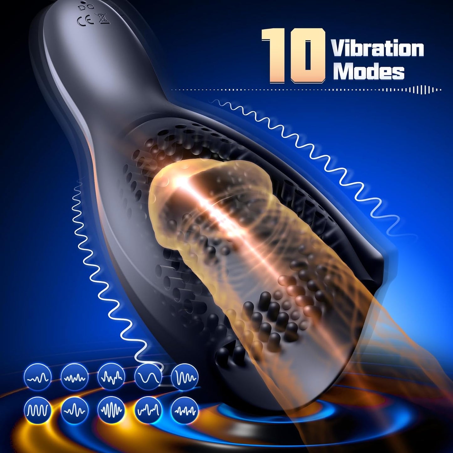 10 Powerful Vibrating Modes Automatic Masturbator Penis Trainer Stroker