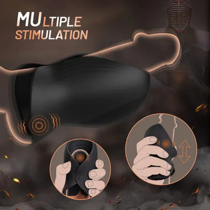 Automatic Penis Stroker Glans Massager Training Device with 10 Pulse Modes
