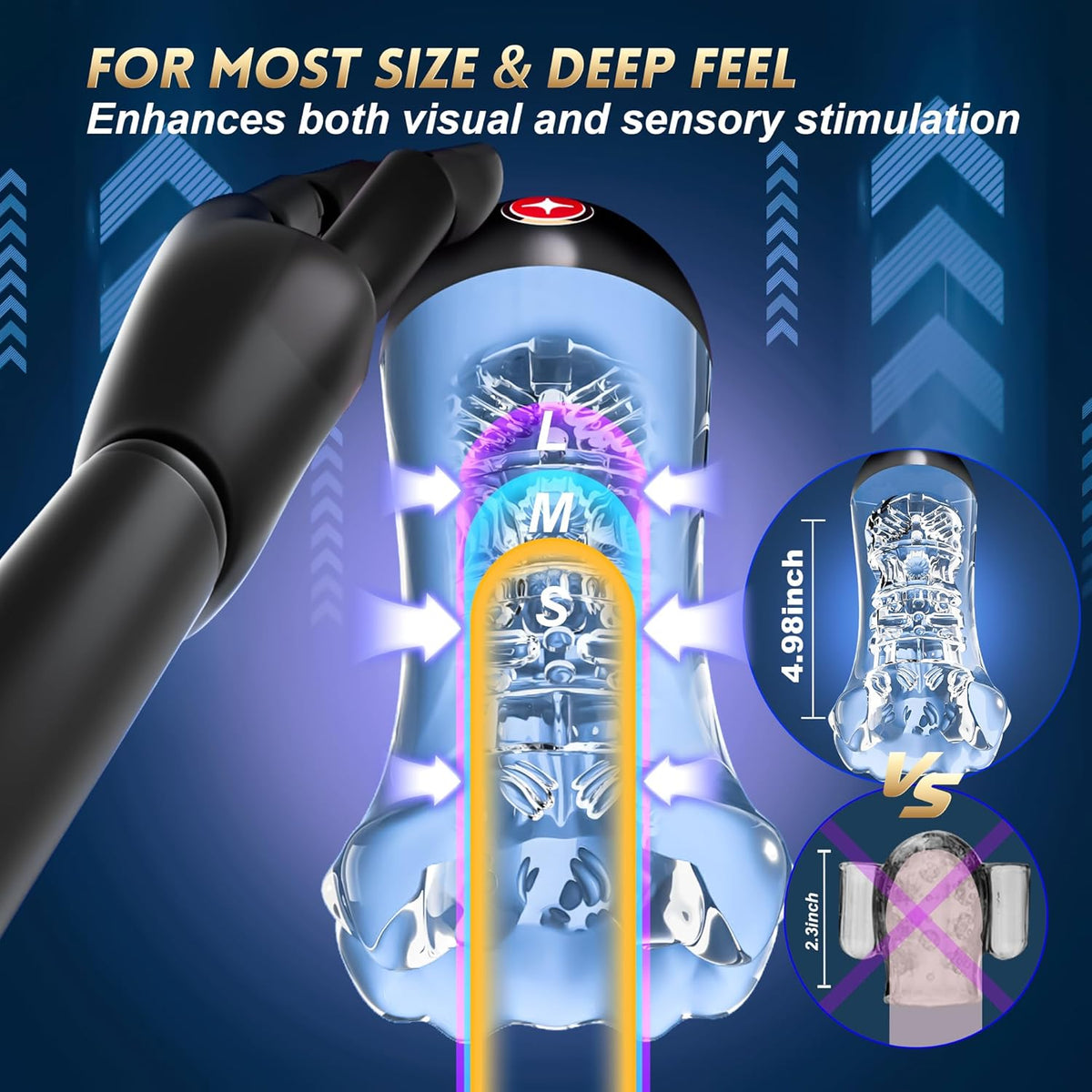 360° Squeezable Penis Trainer Vibrator Stroker with 9 Training Modes & AI Sync APP