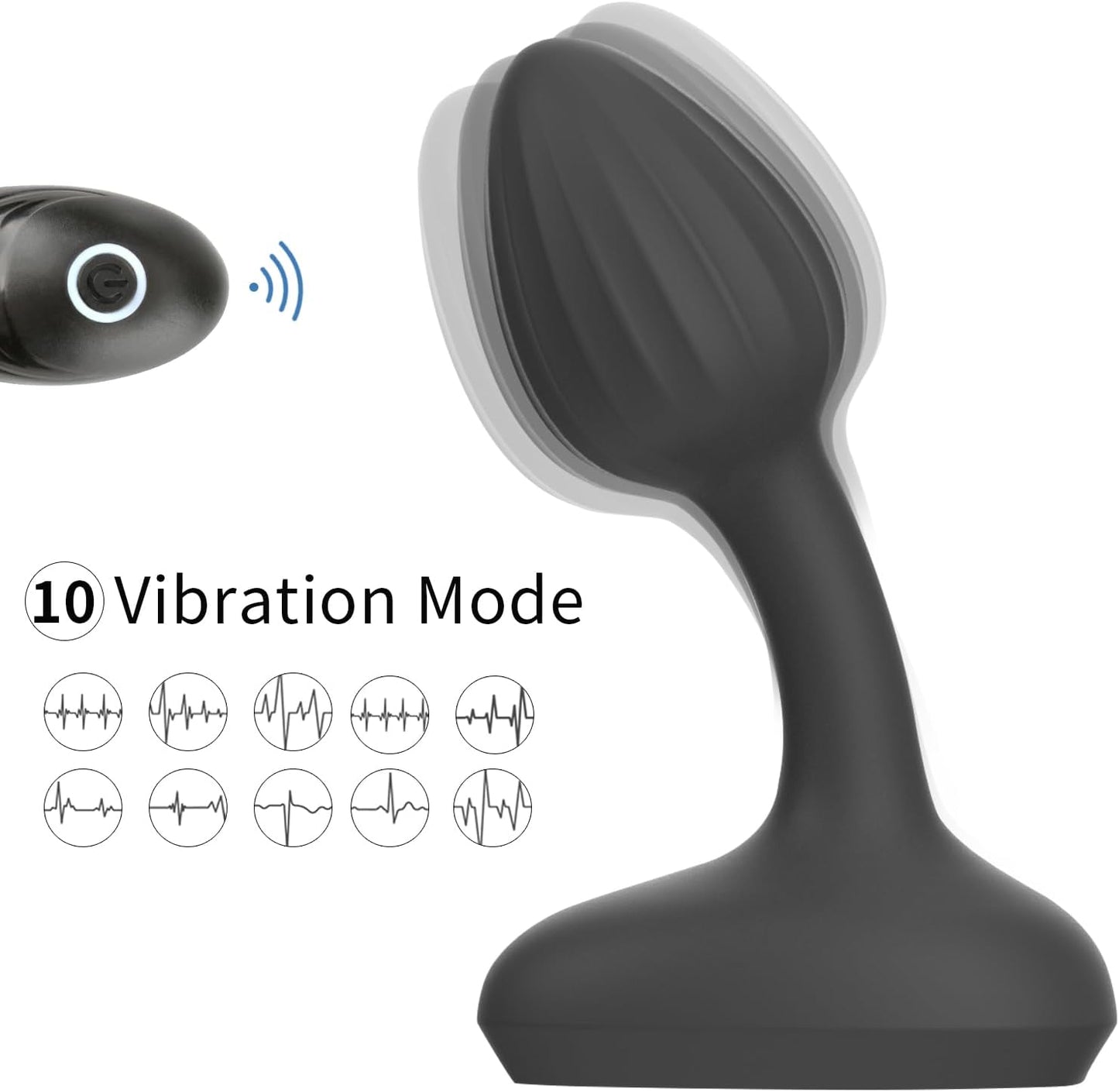 2 In 1 Anal Vibrator Butt Plug with 10 Powerful Vibration Modes