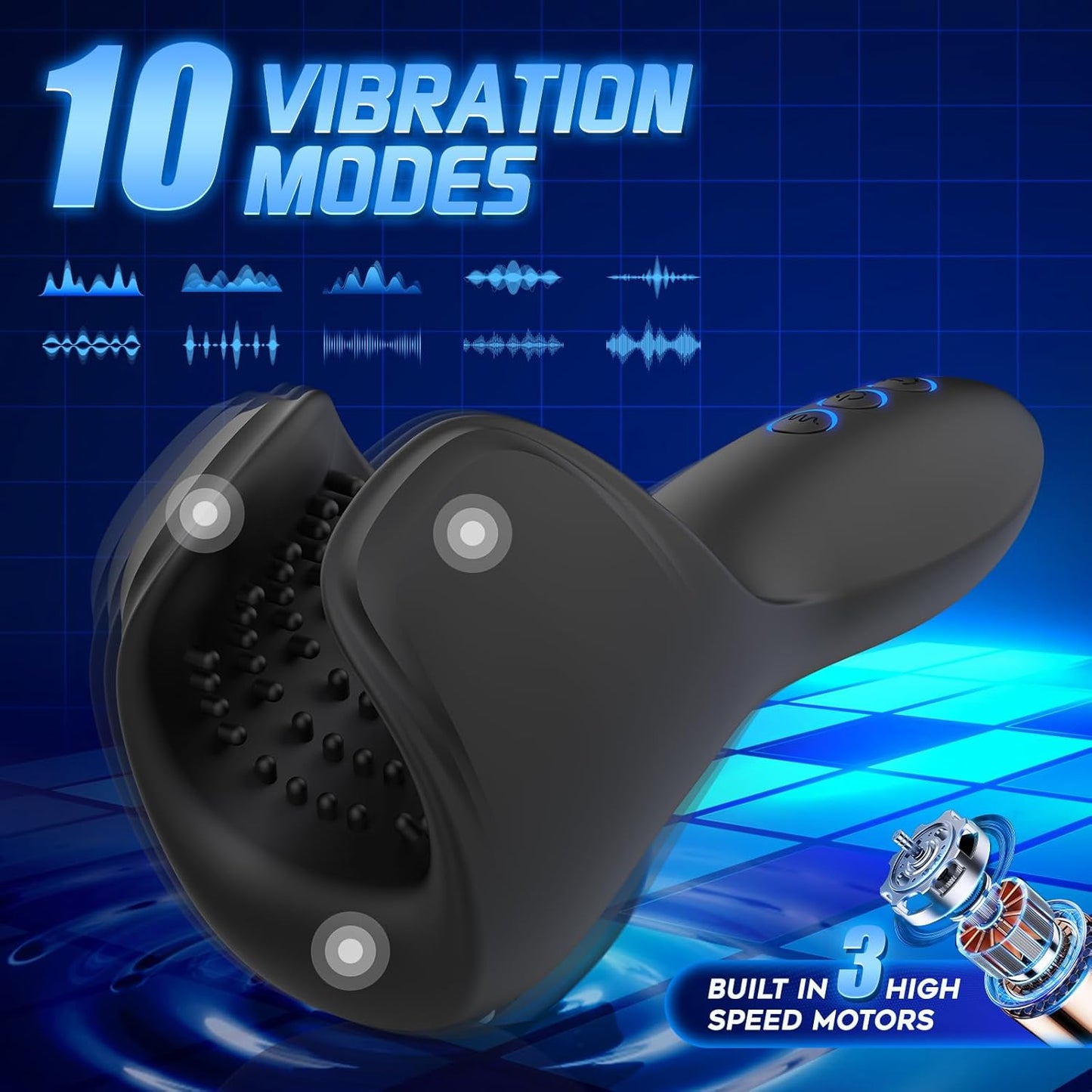 Penis Vibrators Training Kit Male Masturbators with 10 Bite & Vibrating Modes