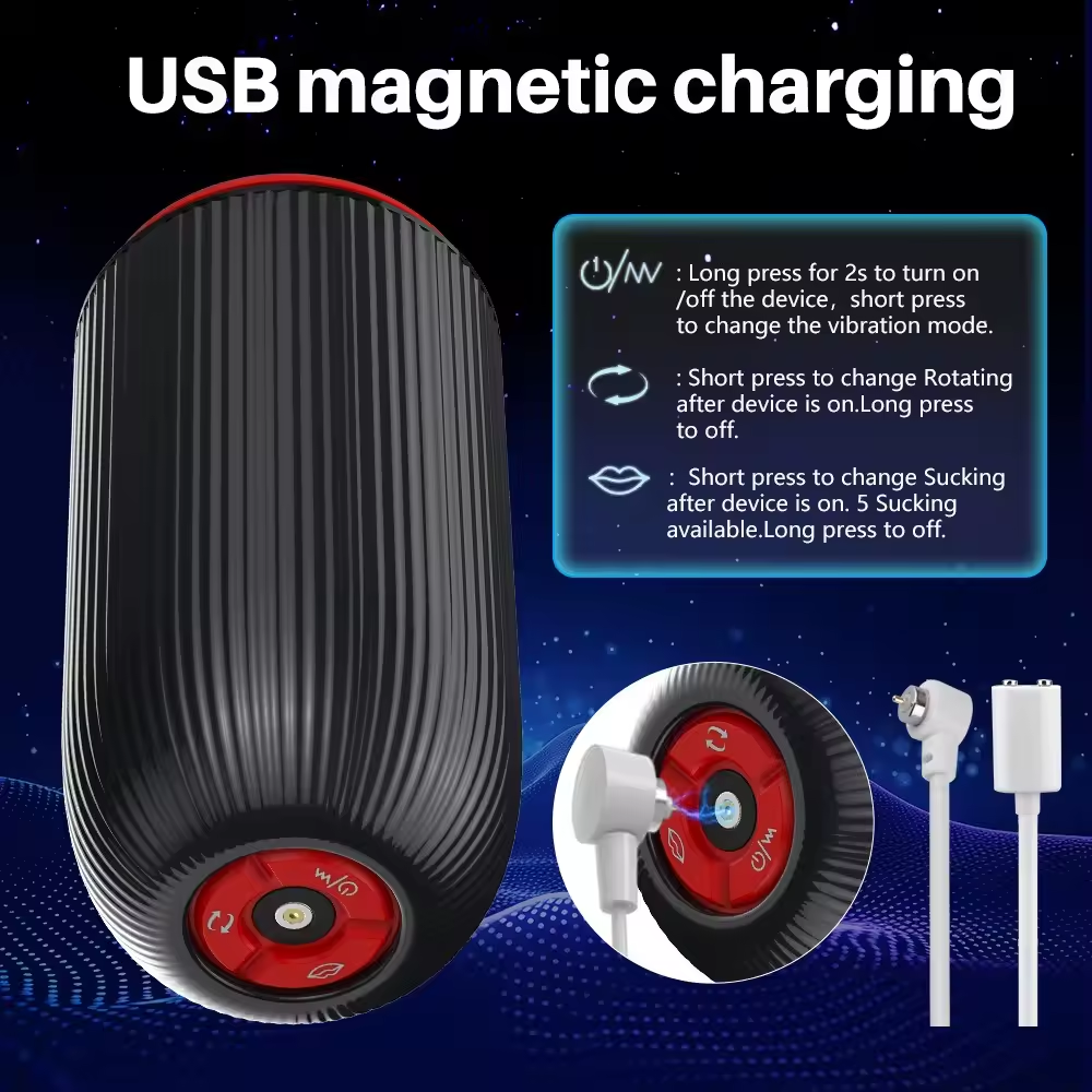 3 IN 1 Automatic Masturbator Penis Trainer with 10 Vibrating & 3 Rotating Modes