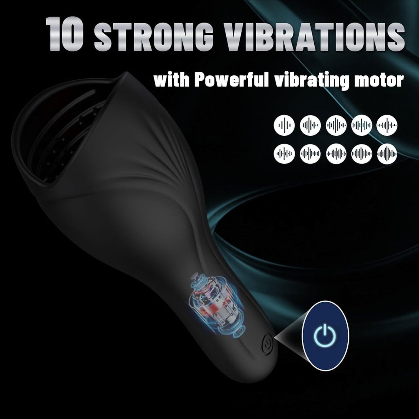 Masturbateur masculin, vibrateur de pénis, Stroker avec 10 fréquences dynamiques 