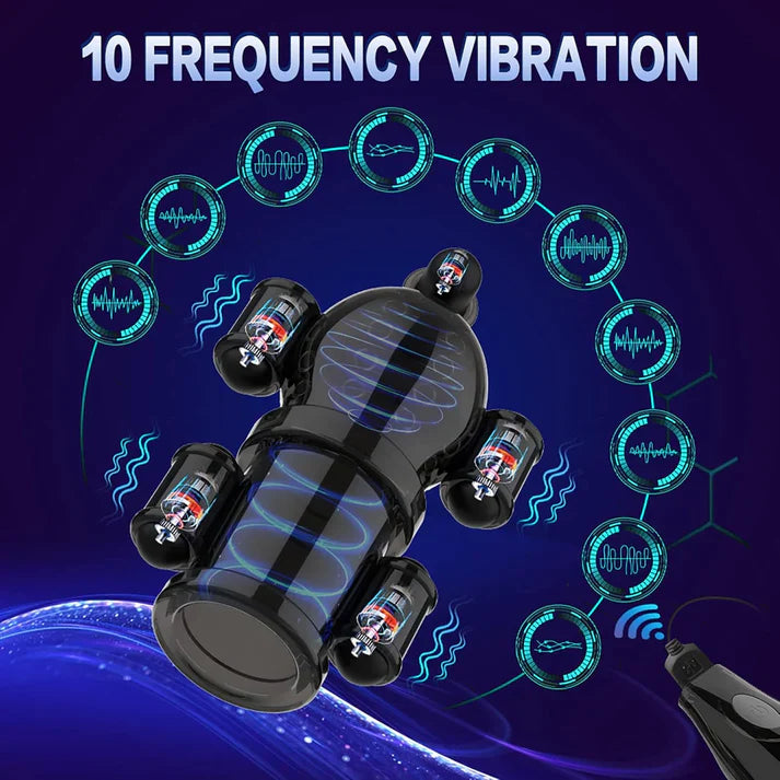 360° Wrapping Glans Vibrator Penis trainer Masturbator with 10 Vibration Modes