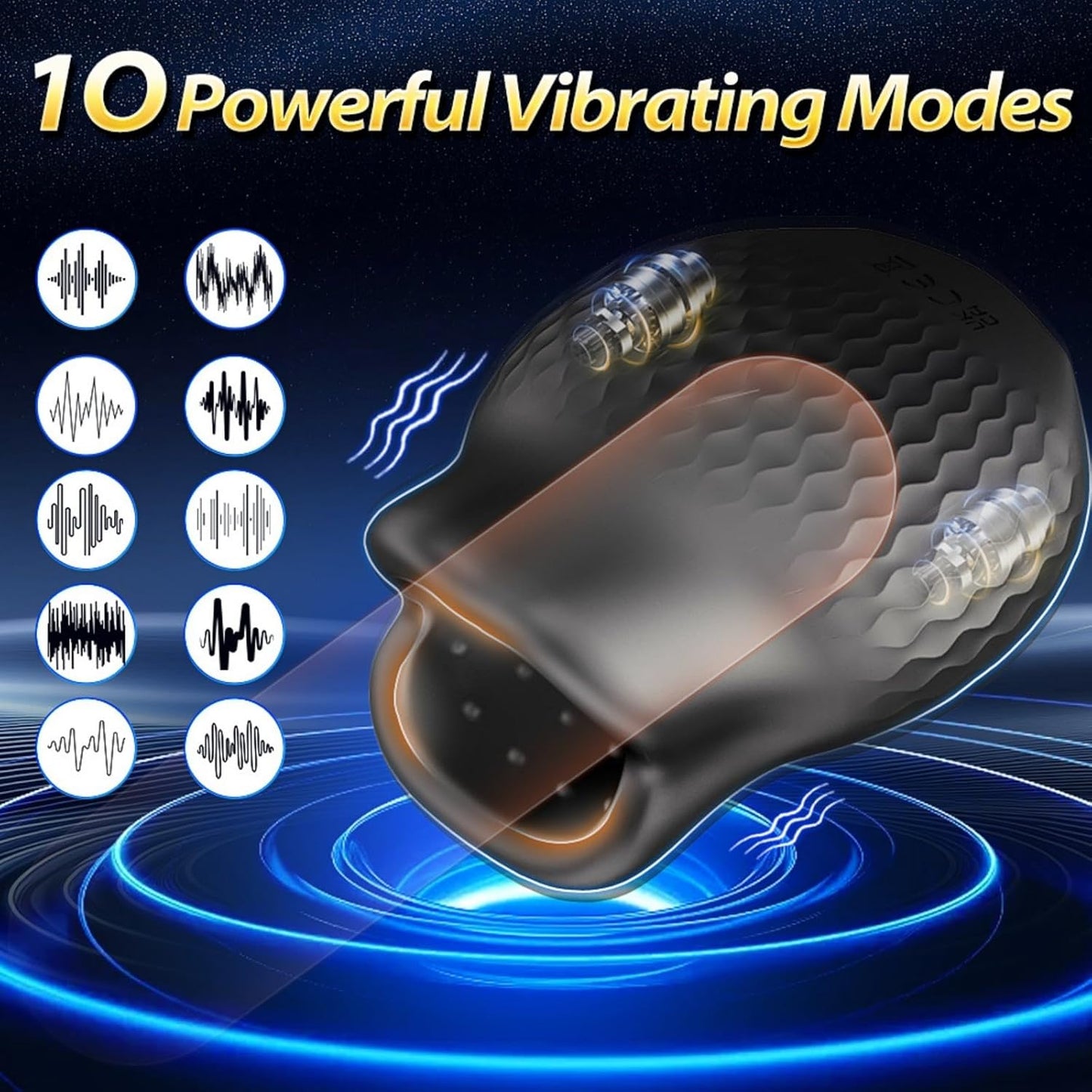 APP Electric Penis Trainer Vibrator Glans Stimulation Pocket Pussy with 10 Vibrations