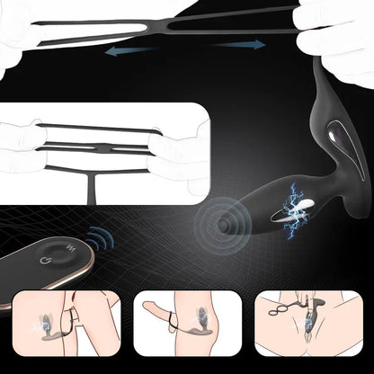 E-stim Anal Butt Vibrator Prostate Massager with 9 Vibration & 5 Elektro Shock Modes