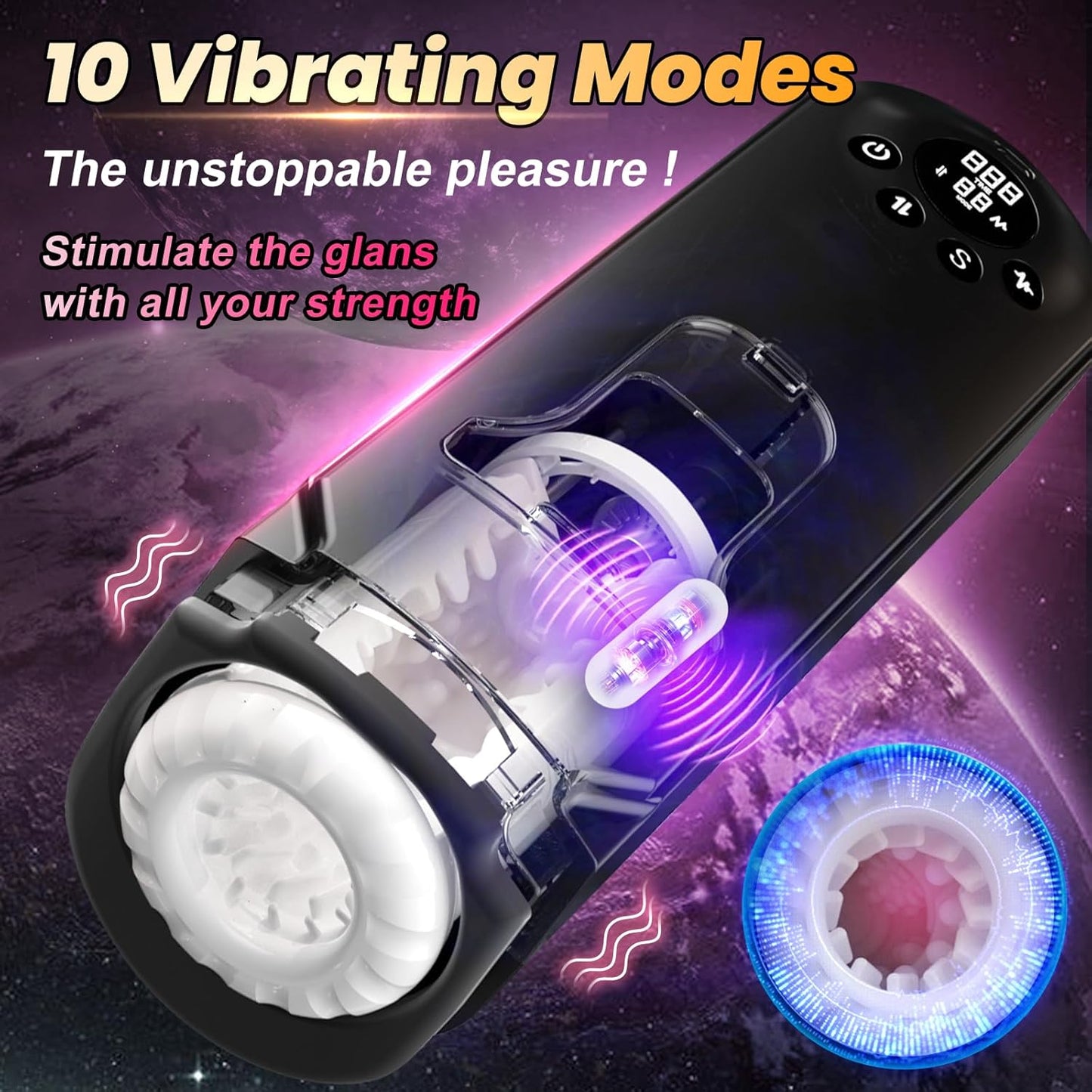 3 in 1 Automatic Masturbator Blowjob Machine with 7 Thrusting & 7 Rotating Modes