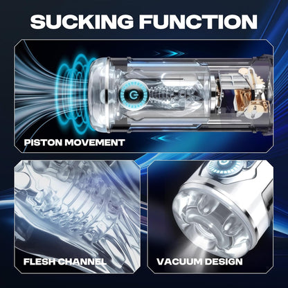 Automatic Masturbator Penis Stroker Blowjob with 10 Vibrating & Sucting & Heating Modes
