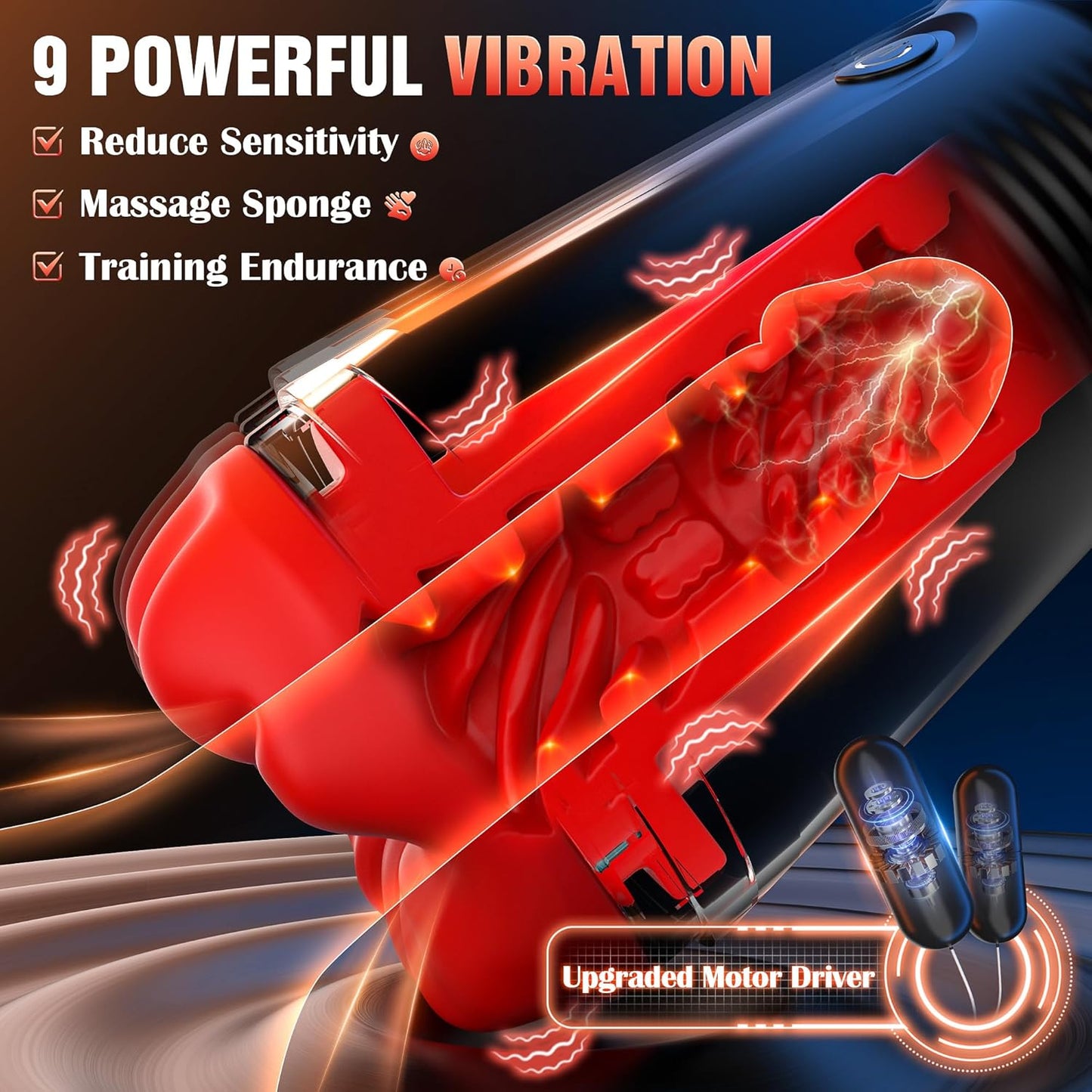 360° Wrapped Penis Trainer Stroker Blowjob Masturbator with 9 Suction & Vibration Modes
