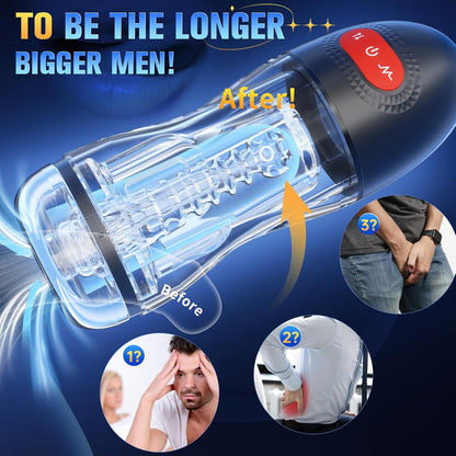 Automatic Masturbator Penis Pump Stroker with 9 Sucking & 10 Vibrating Modes
