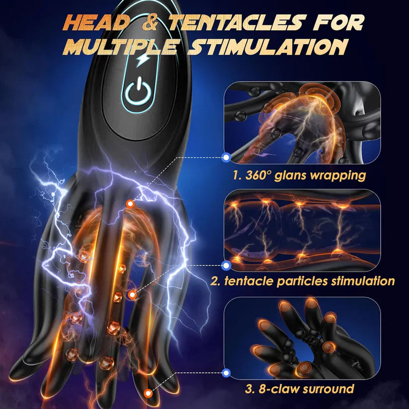 Octopus Shock Penis Tranier Glans Massager with 12 Strong Vibration Modes