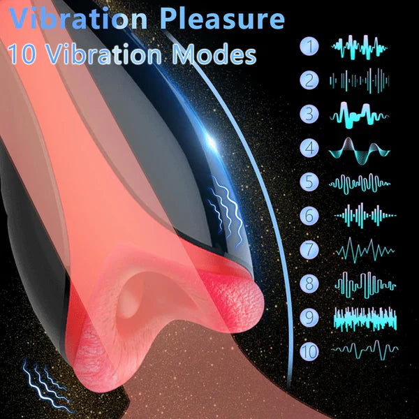 Automatic  Masturbator Penis Trainer Stroker with 10 Vibration & Heating Modes