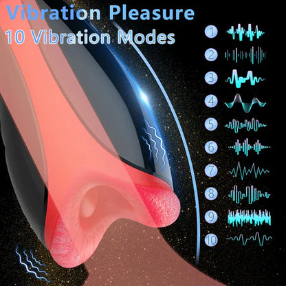 Automatic  Masturbator Penis Trainer Stroker with 10 Vibration & Heating Modes