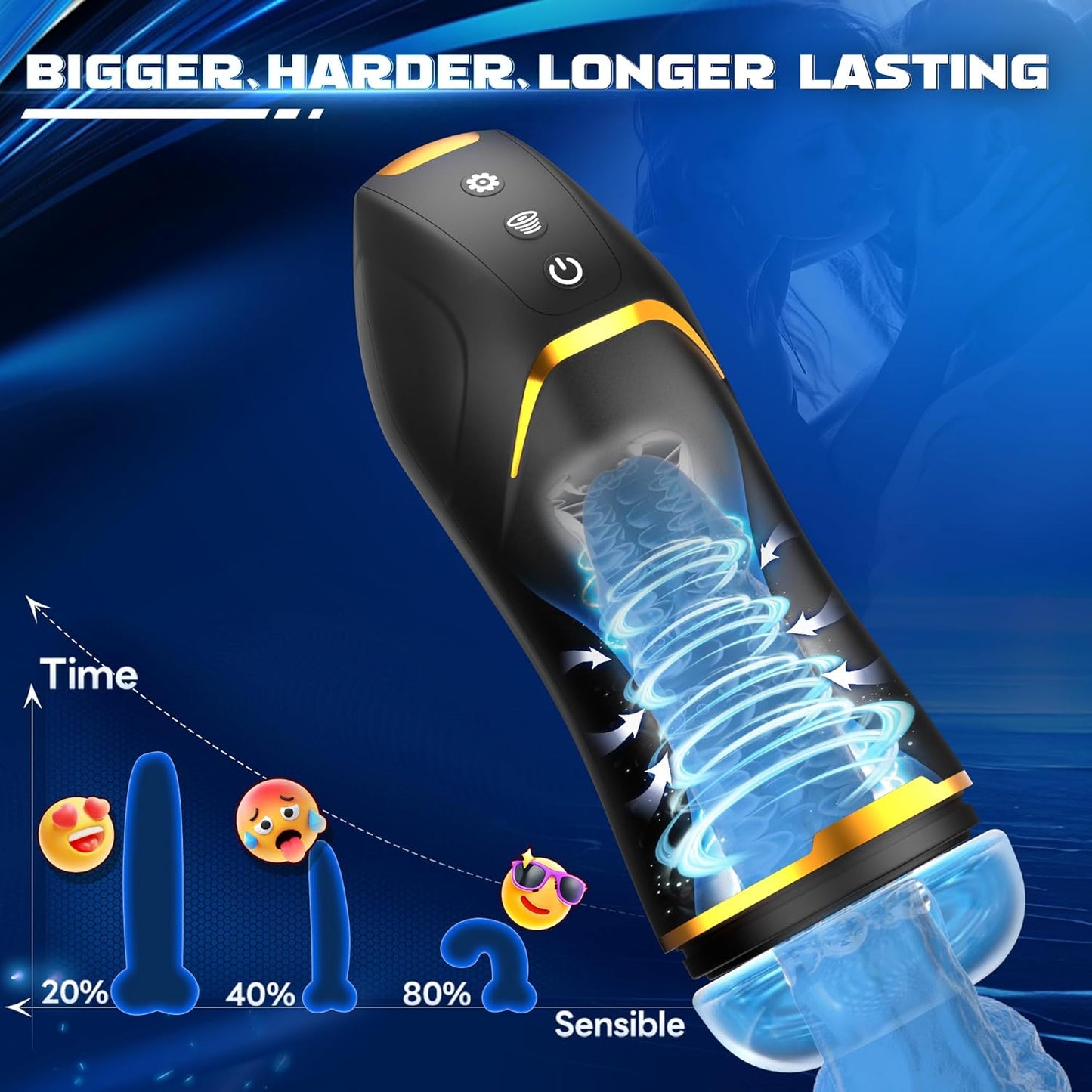 Automatic Masturbator Stroker Blowjob Sex Machine with 10 Vibration & Suction Modes