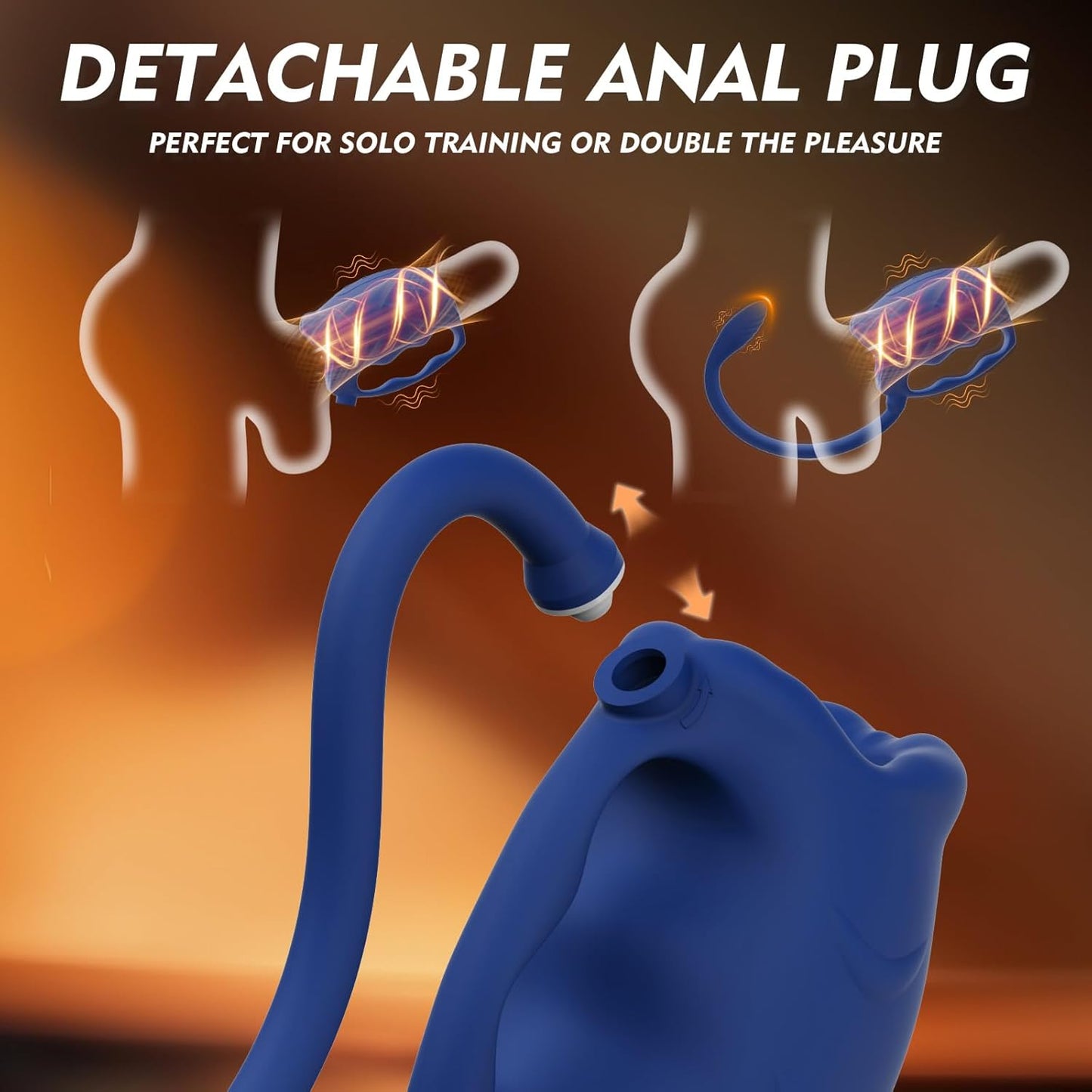 Detachable Penis Trainer Vibrator Butt Plug Masturbator with 10 Vibration Modes