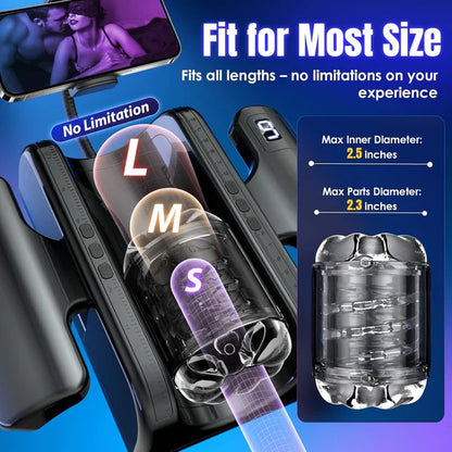 Automatic Masturbator Penis Trainer Blowjob Machine with  9 Thrusting & 3 Gears Speed