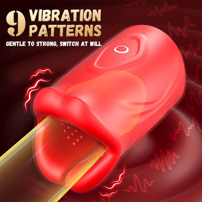 2 IN 1 electric Penis Trainer Stroker Blowjob Masturbator with 9 Vibration Modes