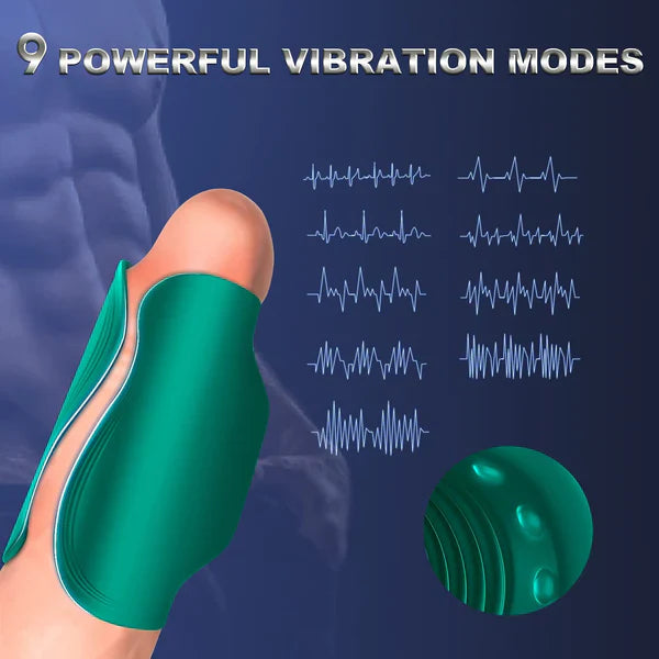 Hands-free Penis Trainer Glans Vibrator Massager with 9 Pulsation Modes