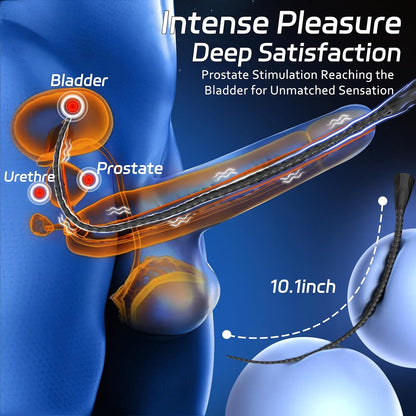 Octopus Tentacle Sounding Rods Urethra Vibrator Prostate Massager Penis Plug with 10 Vibration Modes