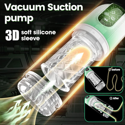 2 in 1 Automatic Male Masturbator Penis Pump with 7 Sucking & Rotating & Licking