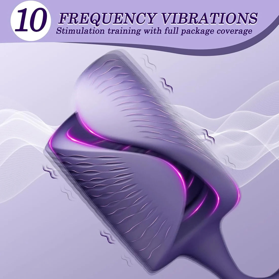 Penis Trainer Vibrator Cock Ring Massager with 10 Powerful Vibration Modes
