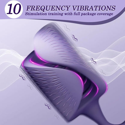 Penis Trainer Vibrator Cock Ring Massager with 10 Powerful Vibration Modes