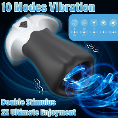 360° Raised Grains Penis Trainer Strokers Masturbator with 10 Vibrating Modes