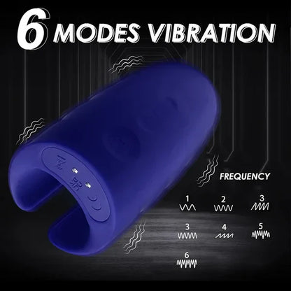 Heating Penis Trainer Glans Massager with 6 Vibration Modes & 4 Tapping Modes