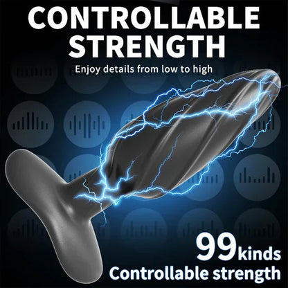 Electric Shock Anal Plug Prostate Massager with 99 Intensity Levels & 12 Frequency Modes