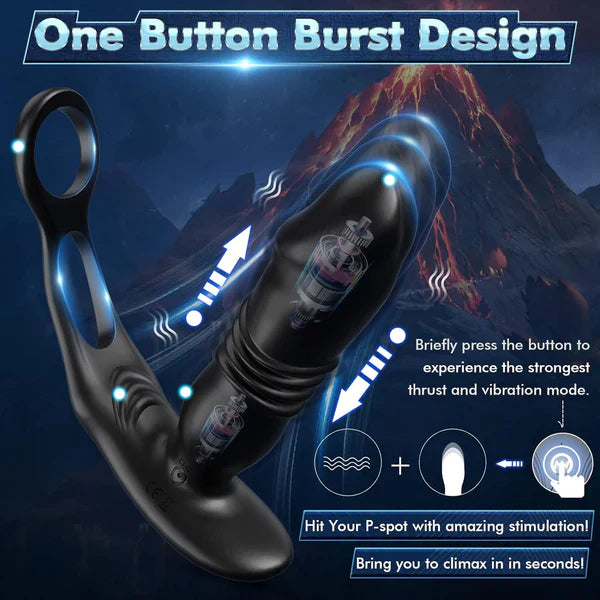 3 IN 1  Anal Vibrator Prostate Massager Sex Toys with 3 Thrusting & 12 Vibrating