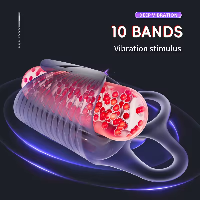 Electric Penis Trainer Vibrator Glans Stimulator Massager with 10 Vibration Modes