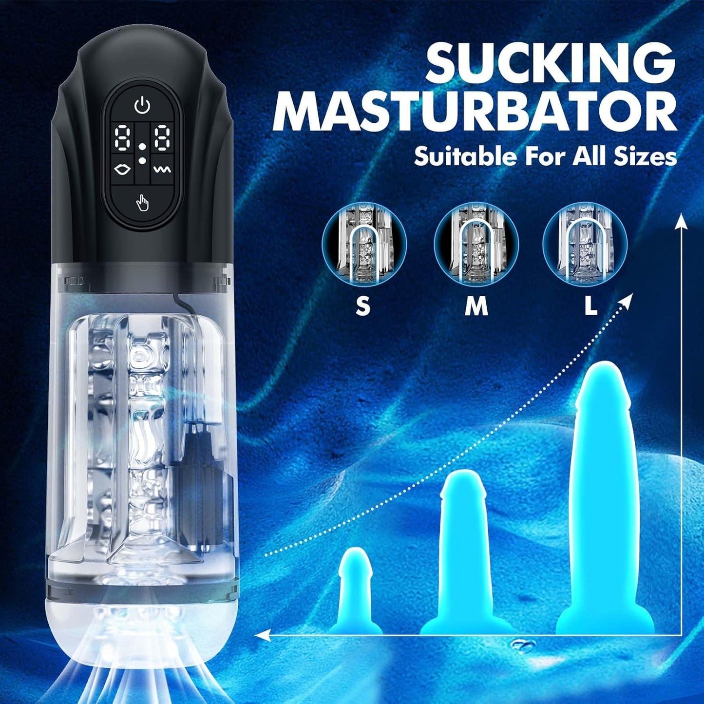 2 in 1 Automatic Sucking Masturbator Blowjob Stroker with 10 Vibrating & Suction Modes