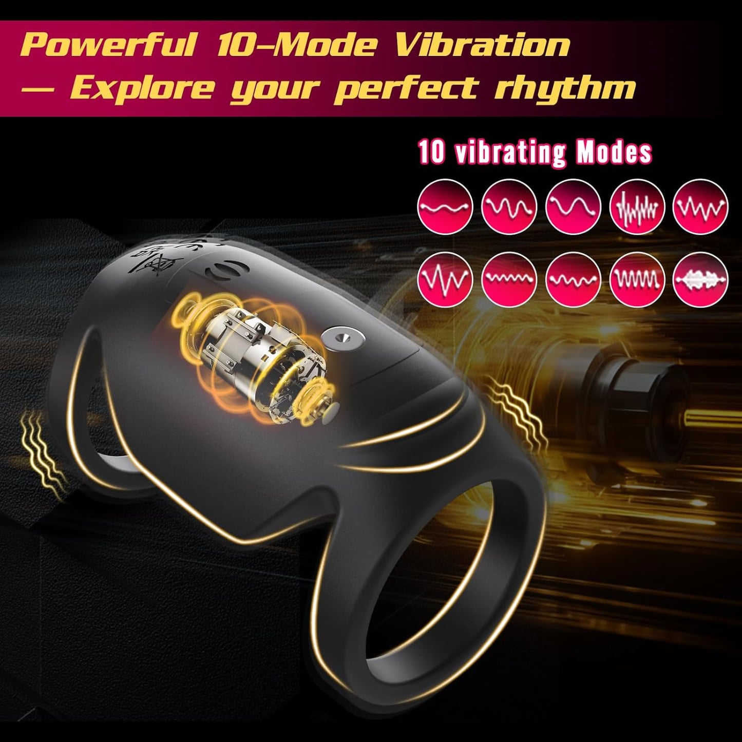 Electric Penis Trainer Vibrator Cock Ring Masturbator with 9 Vibration Modes