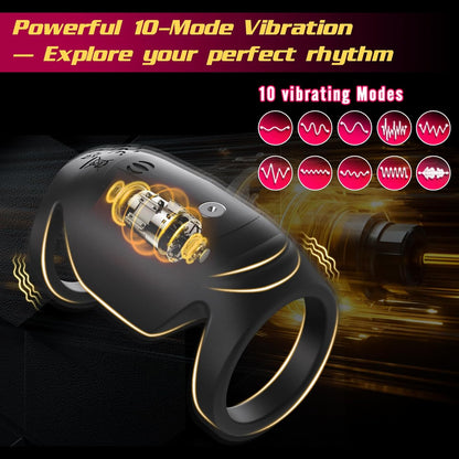 Electric Penis Trainer Vibrator Cock Ring Masturbator with 9 Vibration Modes