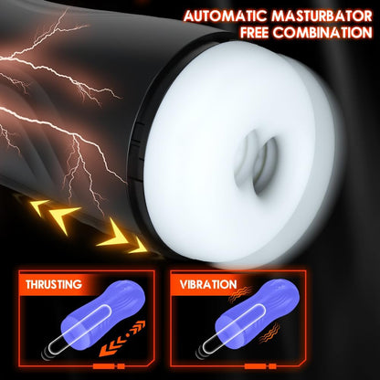 Deep Throat Automatic Male Masturbator Cup with 3 Thrusting & 10 Vibration