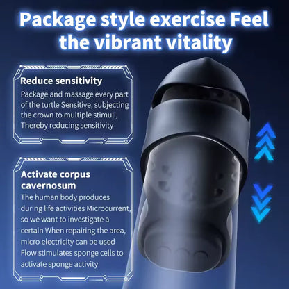 E-stim Penis Trainer Vibrator Masturbator with 12 Electric shock Modes & 20 Intensities