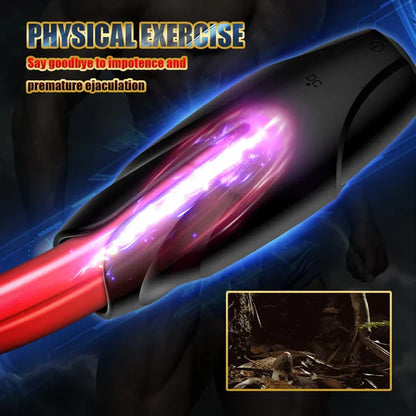 3 IN 1 Electric Penis Trainer Stroker Blowjob Masturbator with 10 Vibration Modes