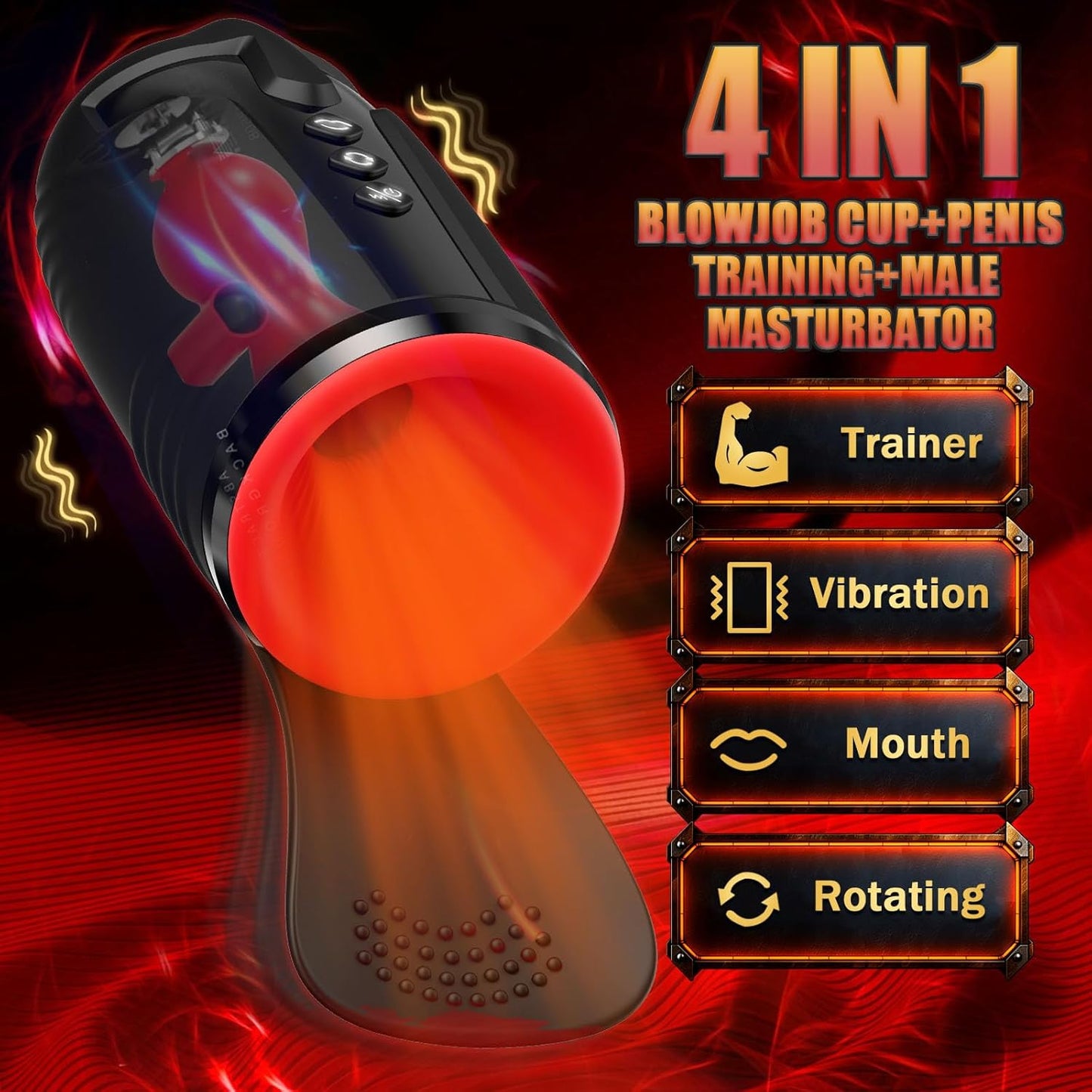 Automatic Masturbator Blowjob Sex Machine with 3 Rotating & 5 Sucking & 10 Vibrating Modes