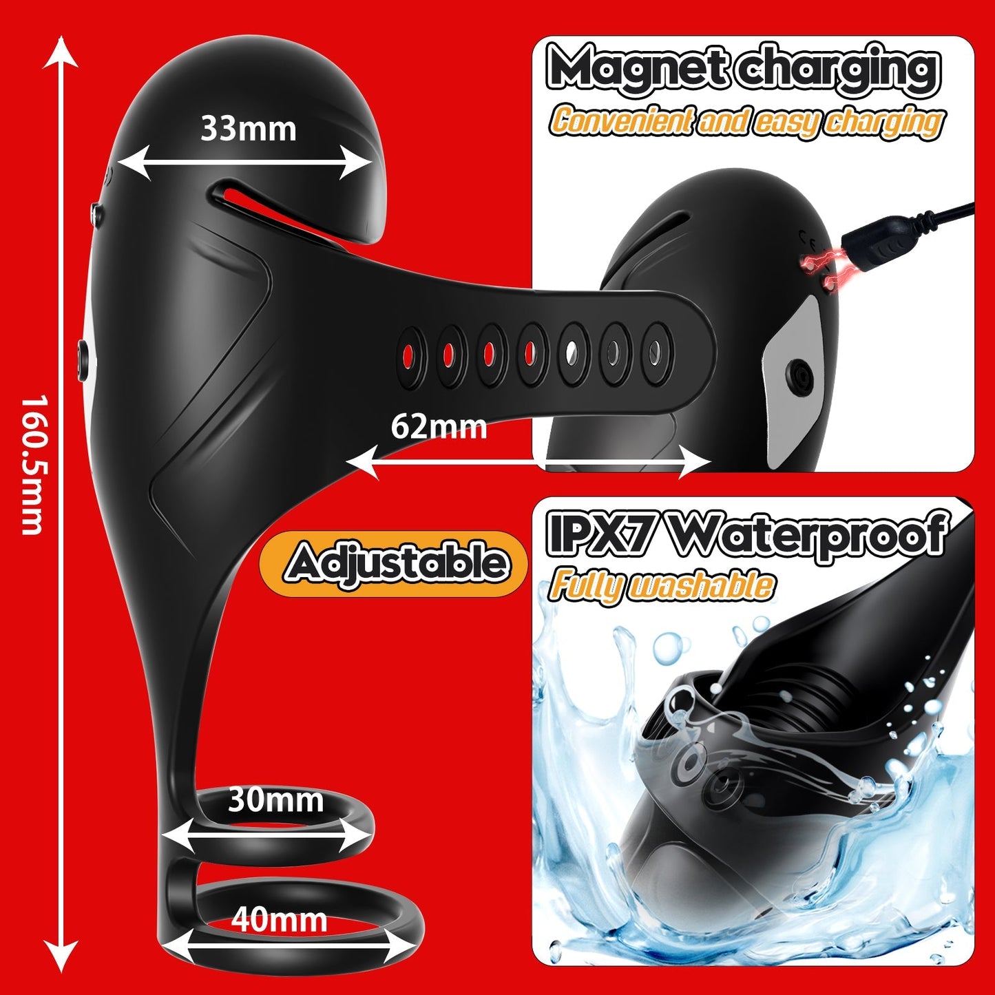 Electric Penis Ring Glans Trainer Vibrator Stimulator with 10 Vibration Modes