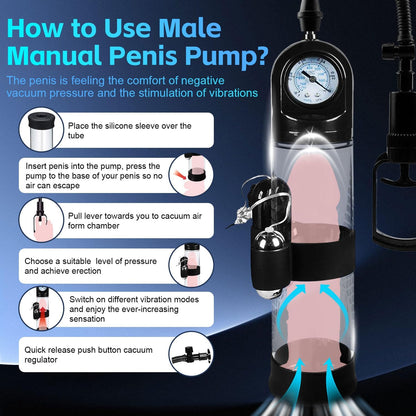 Electric Enlarge Air Penis Vacuum Enlargement Training Device with Multifunctional Modes