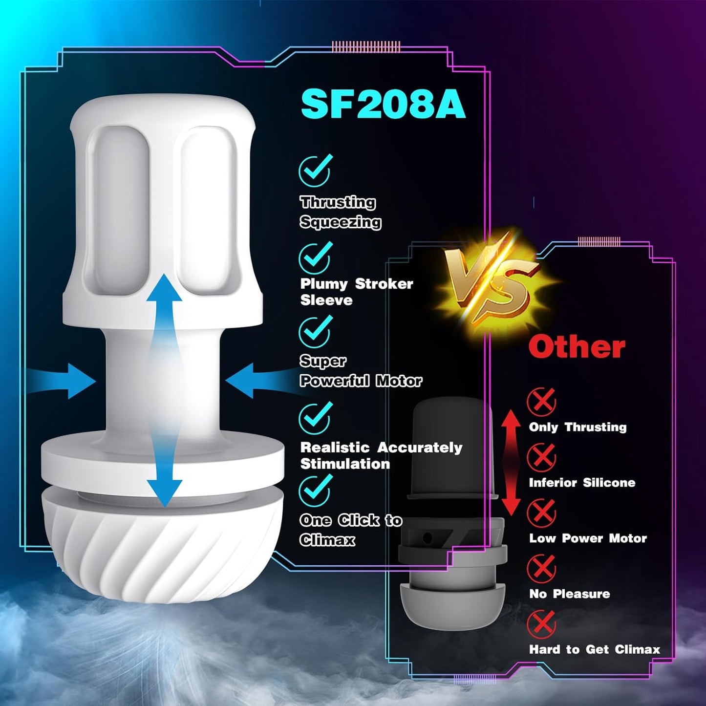 5 Squeezing Thrusting Modes Automatic Masturbator with CVT Speed Control