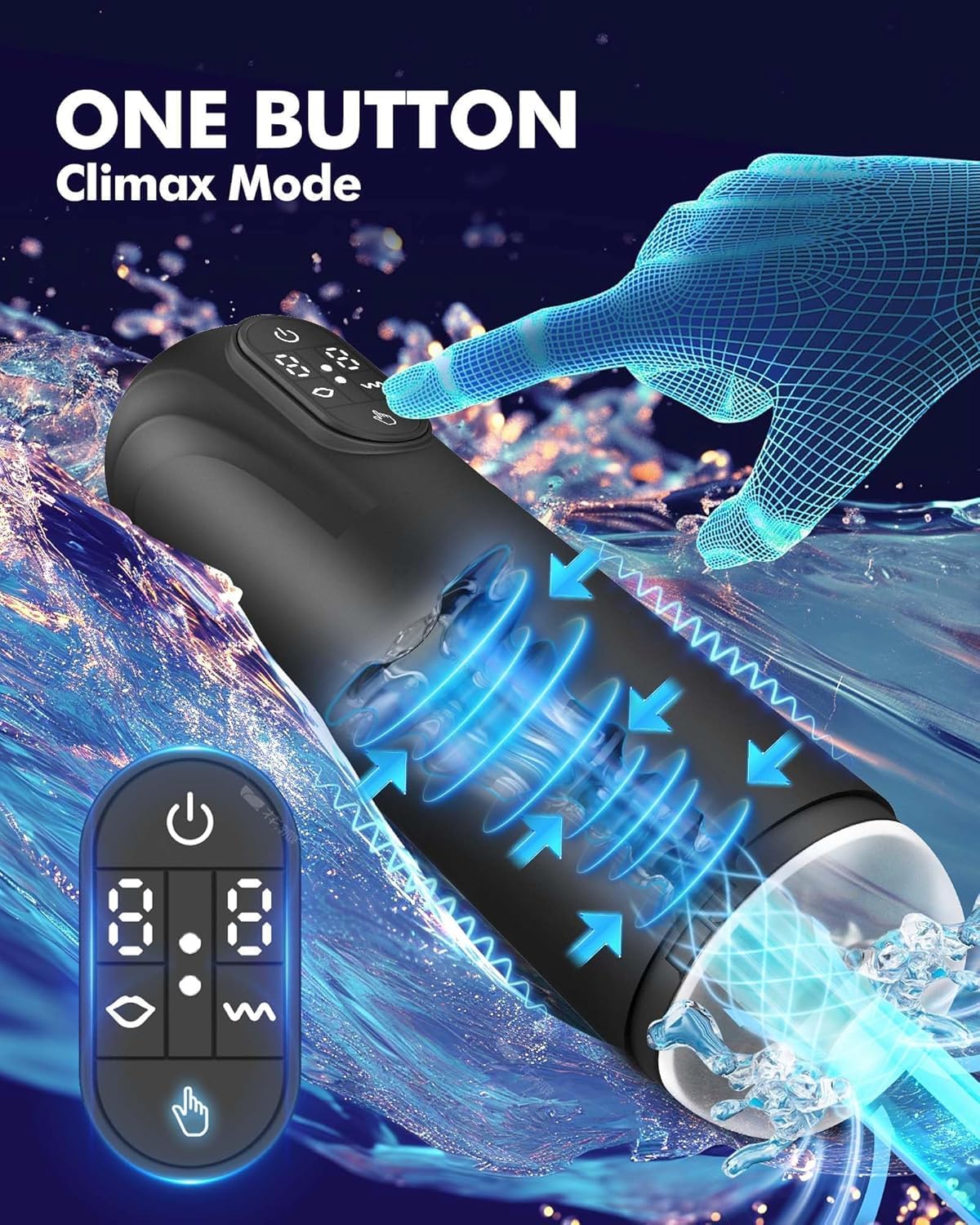 2 IN 1 Automatic Masturbator Blowjob Stroker Penis Pumps with 10 Vibrating & Suction