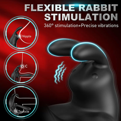APP Controlled Penis Vibrators Cock Ring Anal Stimulator with 10 Modes